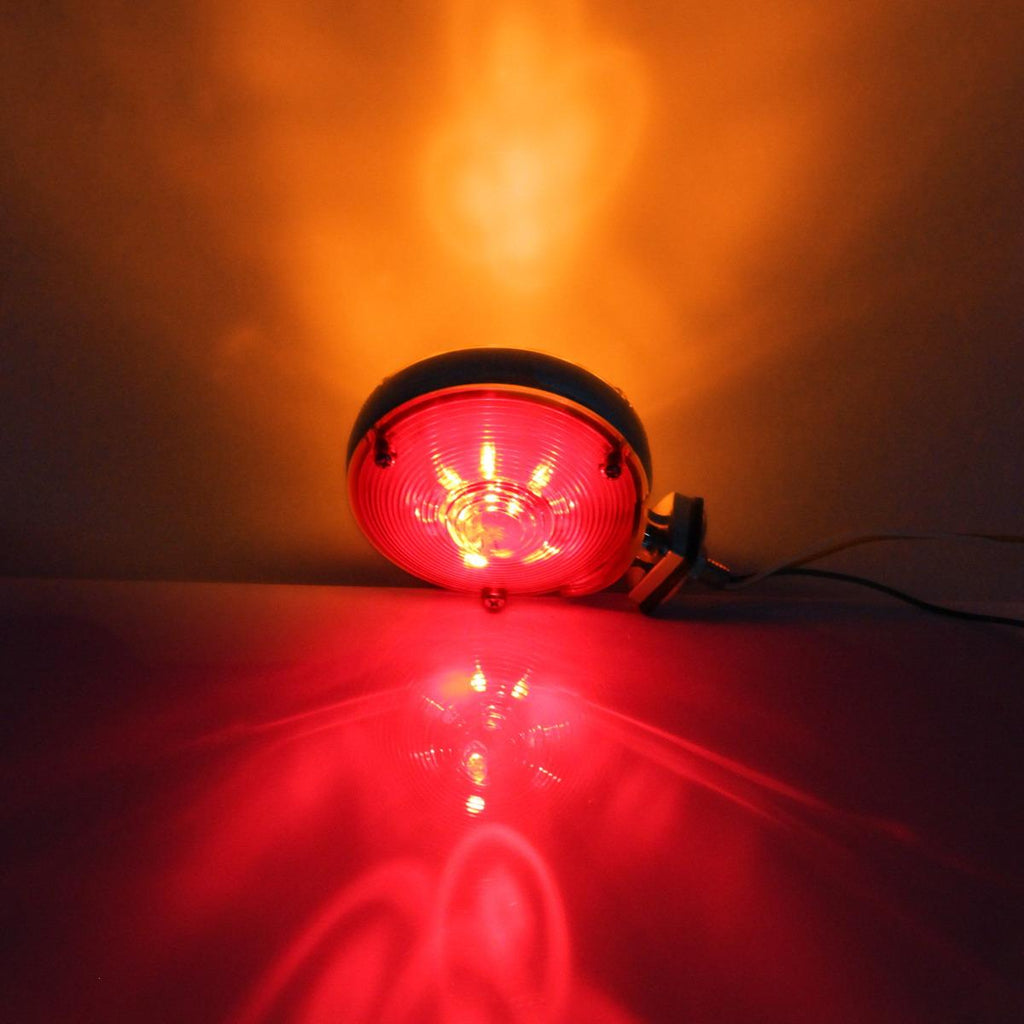 Partsam 2Pcs 4 Inch Round Double Face Star Led Pedestal Lights Mount Stop Tail Brake Turn Signal Lights Trucks Semi Trailers Tractors Fender Mount Lights Lamps