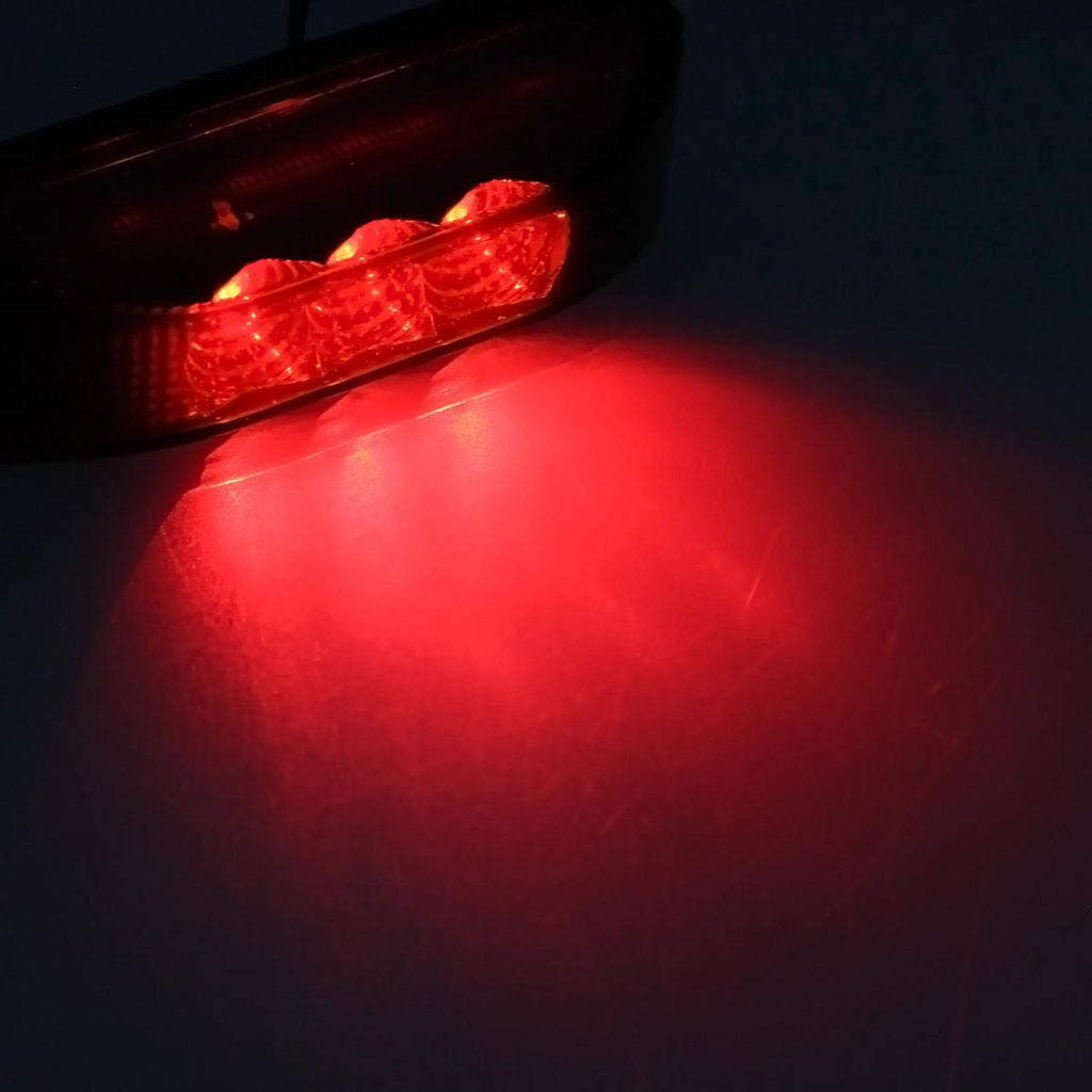 Partsam 10pcs 3.9inch Waterproof Red 3LED Side Marker Light Lamp for Trailer Truck Boat DC12V, Thin line Faceted LED Trailer Truck Clearance or Side Marker Lights w Mini Reflectors