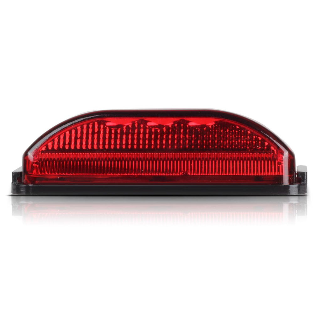Partsam 10pcs 3.9inch Waterproof Red 3LED Side Marker Light Lamp for Trailer Truck Boat DC12V, Thin line Faceted LED Trailer Truck Clearance or Side Marker Lights w Mini Reflectors