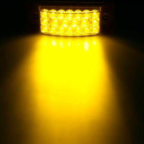Image of Partsam 2pcs 6" Amber LED Rectangle Tail Stop Marker Light Trailer Truck RV 3 Wires 21LED, 6x2 Rectangular Led Clearance Lights, 2x6 Big Side Marker Lights
