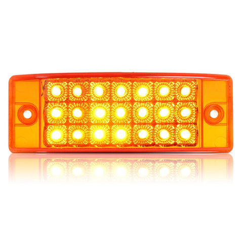 Image of Partsam 2pcs 6" Amber LED Rectangle Tail Stop Marker Light Trailer Truck RV 3 Wires 21LED, 6x2 Rectangular Led Clearance Lights, 2x6 Big Side Marker Lights