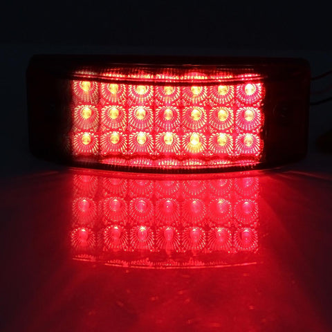 Image of Partsam 2Pcs Red 6" LED Rectangle Side Marker and Clearance Trailer Lights 21 Diodes with Reflectors Waterproof 12V Sealed 6x2 Rectangular Led Stop Turn Tail Brake Lights Dual Mode Surface Mount