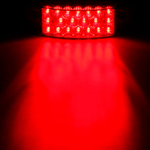 Image of Partsam 2Pcs Red 6" LED Rectangle Side Marker and Clearance Trailer Lights 21 Diodes with Reflectors Waterproof 12V Sealed 6x2 Rectangular Led Stop Turn Tail Brake Lights Dual Mode Surface Mount