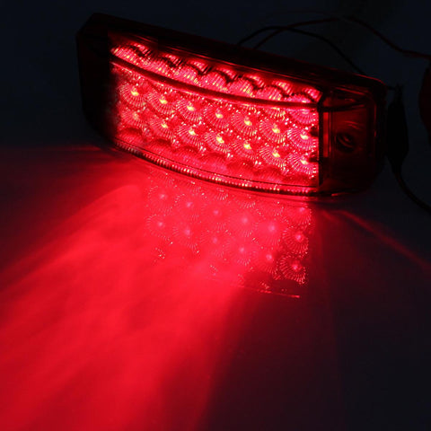 Image of Partsam 2Pcs Red 6" LED Rectangle Side Marker and Clearance Trailer Lights 21 Diodes with Reflectors Waterproof 12V Sealed 6x2 Rectangular Led Stop Turn Tail Brake Lights Dual Mode Surface Mount