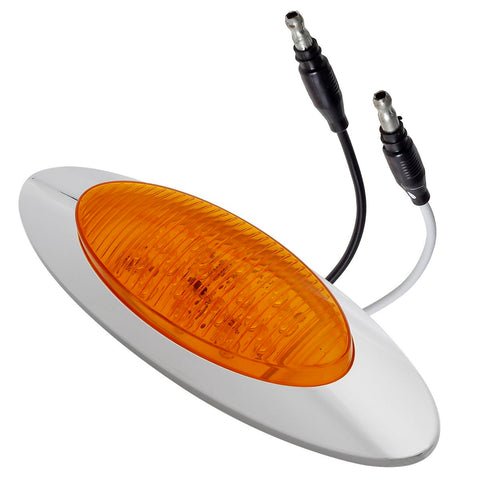 Image of Partsam 10Pcs 6-1/2inch Amber Clearance/Marker Light- Bullet Terminal Under Door Trim Panel 16 Diodes Sealed Replacement for Peterbilt Cab Marker Lights