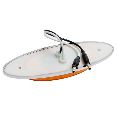 Image of Partsam 10Pcs 6-5/8 Amber Led Side Marker Lights 4LED Chrome Surface Mount with Bullet Plugs Waterproof Replacement for Peterbilt/Kenworth/Freightliner Led Cab Panel Marker Lights Sealed