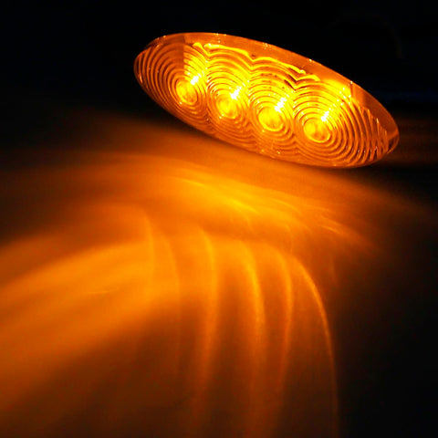 Image of Partsam 10Pcs 6-5/8 Amber Led Side Marker Lights 4LED Chrome Surface Mount with Bullet Plugs Waterproof Replacement for Peterbilt/Kenworth/Freightliner Led Cab Panel Marker Lights Sealed