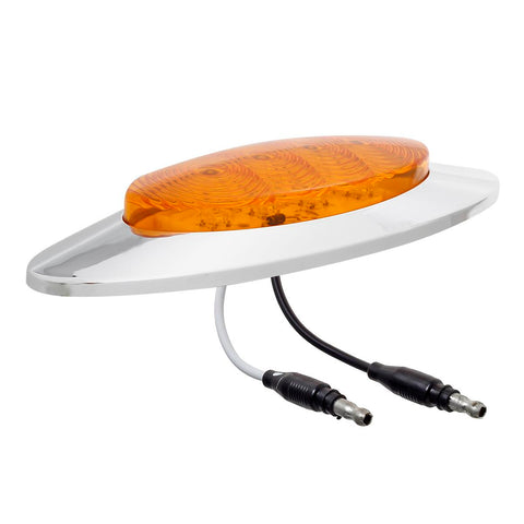 Image of Partsam 10Pcs 6-5/8 Amber Led Side Marker Lights 4LED Chrome Surface Mount with Bullet Plugs Waterproof Replacement for Peterbilt/Kenworth/Freightliner Led Cab Panel Marker Lights Sealed