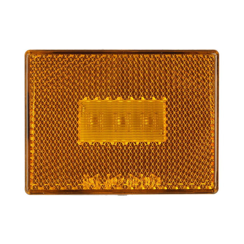 Image of Partsam 4pcs AMBER Square Clearance Side Marker Light Trailer RV w reflex reflector, 2-4/5inch Rectangular amber stud-mount Led marker lights reflectorized