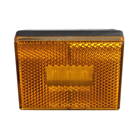 Image of Partsam 4pcs AMBER Square Clearance Side Marker Light Trailer RV w reflex reflector, 2-4/5inch Rectangular amber stud-mount Led marker lights reflectorized