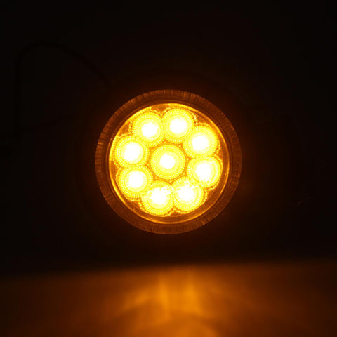 Image of Partsam 10Pcs Amber 9 LED Light Trailer 2 Round Marker Lights w Reflectors Waterproof 12V Sealed Sleeper Panel Lights Replacement for Truck Round Led Lights
