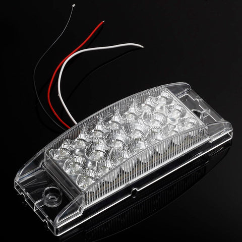 Image of Partsam Pair 6inch Amber Side Front Marker Light Turn Signal Light High Low Brightness Sealed, 20 Diodes, Trailer Clearance and led marker lights, 6x2 Rectangular Rectangle led lights, 3 Wires