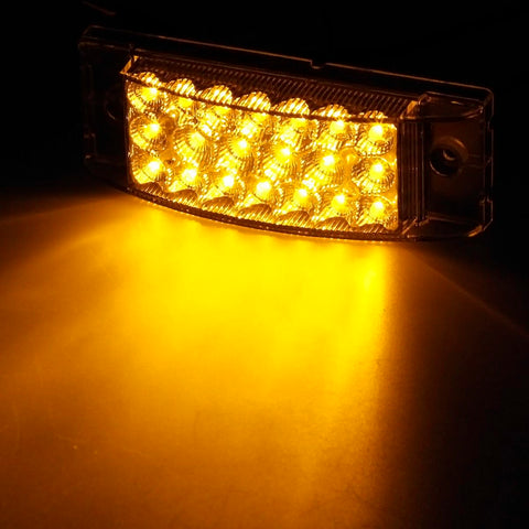 Image of Partsam Pair 6inch Amber Side Front Marker Light Turn Signal Light High Low Brightness Sealed, 20 Diodes, Trailer Clearance and led marker lights, 6x2 Rectangular Rectangle led lights, 3 Wires
