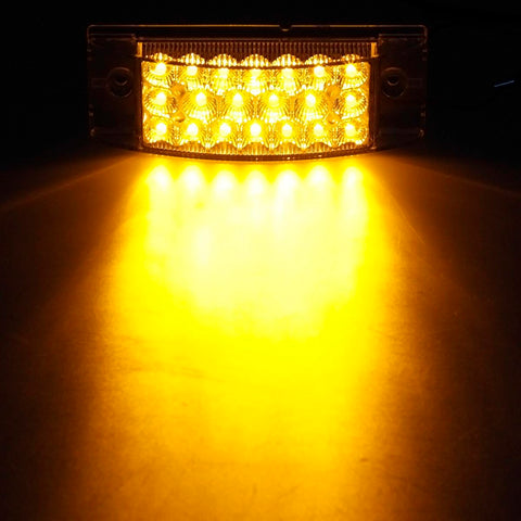 Image of Partsam Pair 6inch Amber Side Front Marker Light Turn Signal Light High Low Brightness Sealed, 20 Diodes, Trailer Clearance and led marker lights, 6x2 Rectangular Rectangle led lights, 3 Wires