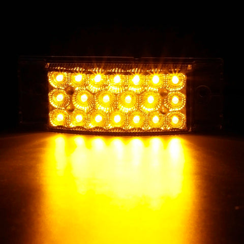 Image of Partsam Pair 6inch Amber Side Front Marker Light Turn Signal Light High Low Brightness Sealed, 20 Diodes, Trailer Clearance and led marker lights, 6x2 Rectangular Rectangle led lights, 3 Wires