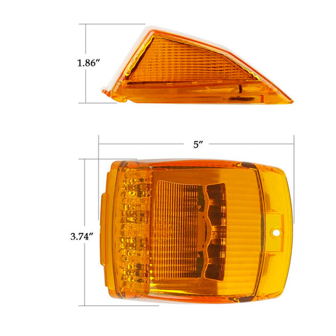 Image of Partsam 5X Super Bright Amber Yellow 17LED Cab Marker Top Roof Lights Assembly Compatible with Kenworth/Peterbilt/Freightliner/Mack//International Paccar Semi Truck Trailer