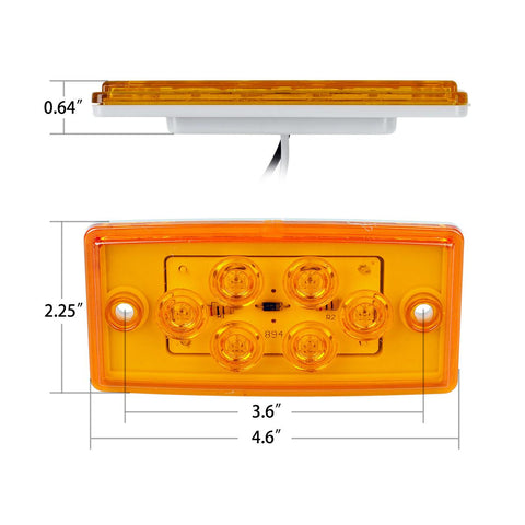 Image of Partsam Truck Cab Light 6LED Amber Top Roof Running Cab Marker Light 5pcs Waterproof Compatible with /Freightliner Heavy Duty Trailer Trucks
