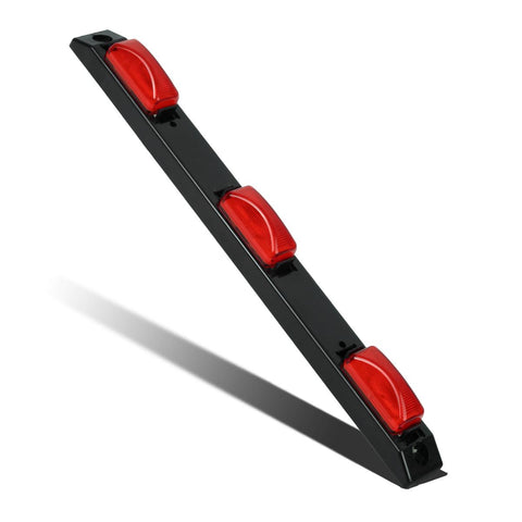 Image of Partsam 17inch Inch Red Truck Trailer Identification Light Bar 3-Light Waterproof Sealed Led Trailer Light Bar 12V Replacement for F150 F250 F350 RAM 1500 2500 3500 Silverado Sierra