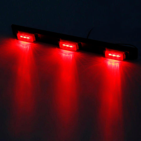 Image of Partsam 17inch Inch Red Truck Trailer Identification Light Bar 3-Light Waterproof Sealed Led Trailer Light Bar 12V Replacement for F150 F250 F350 RAM 1500 2500 3500 Silverado Sierra