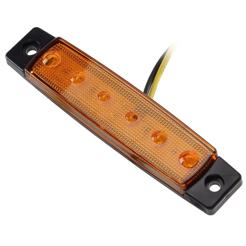 Image of Partsam 10X 3.8 Amber 12V Front Side Marker 6 LED Trailer Truck Lorry Indicators Lights, Amber Rear Led Marker Trailer Parking Turn Signal Lights for Truck Bus Boat Rv Lorries SUV UTV