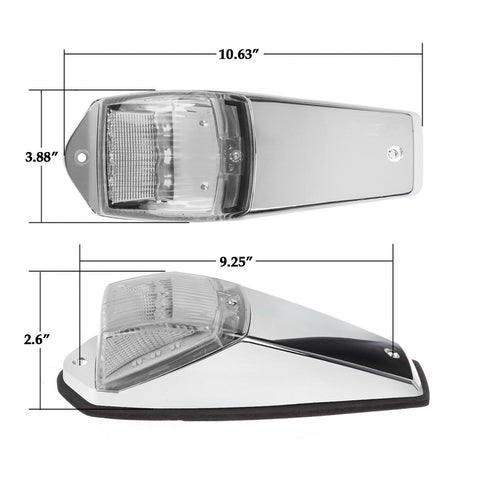 Image of Partsam 10pcs 31LED Amber Cab Light LED Top Roof Running Marker Lights w/Chrome Base Compatible with Peterbilt/Kenworth/Freightliner//Western Star/Mack/International Trailer Trucks