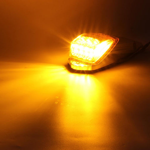 Image of Partsam 5pcs Clear Lens 31LED Amber Cab Marker Top Roof Running Lights w/Chrome Base Compatible with Peterbilt/Kenworth/Freightliner//Western Star/Mack/International/Paccar Trailer Trucks