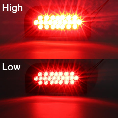Image of Partsam 2pcs Waterproof 6inch inch Oval Sealed Stop Turn Tail Brake Marker Red 24 LED Truck Trailer Light Kit Flush Mount w/Mounting Brackets