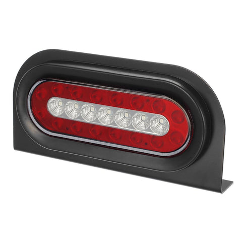 Image of Partsam 2Pcs 6 Inch Oval Led Trailer Tail Lights Red/White 23LED Grommet Mount w Mounting Brackets Waterproof Truck Trailer RV Oval Led Stop Turn Tail Brake Backup Reverse Marker Lights Sealed 12V