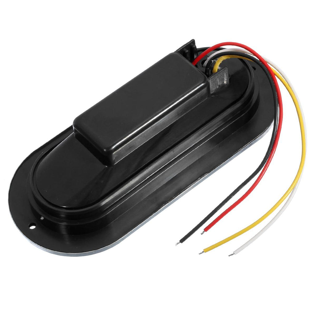 Partsam 2Pcs 6.5inch Oval Led Trailer Tail Lights with Indicators 23 LED Flange Mount Combo Red Stop Turn Brake Tail Running Lights Taillights Amber Parking Indicator Lights Sealed w/Reflectors 12V DC