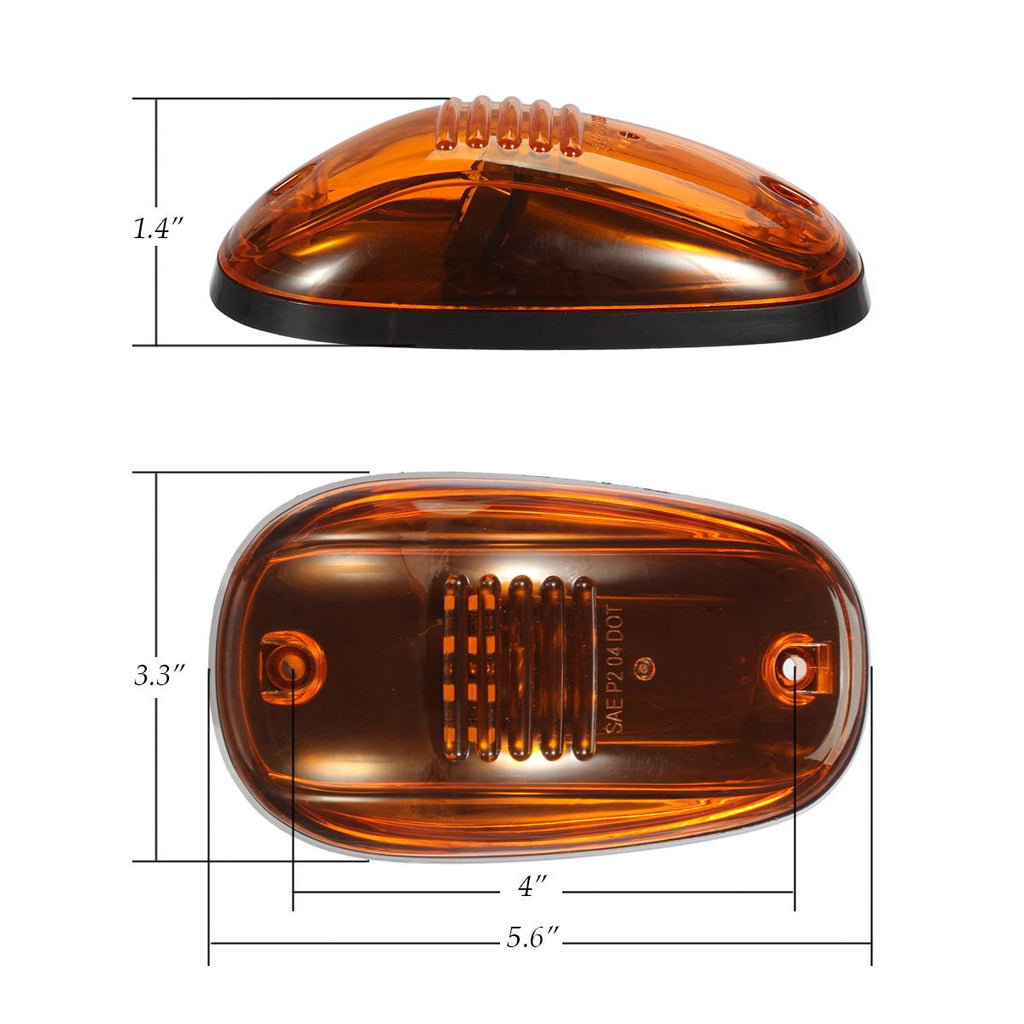 Partsam 5pcs 16LED Amber Cab Light Top Roof Running Clearance Cab Marker Lights 264146AM Assembly Compatible with Dodge Ram 1500 2500 3500 4500 5500 2003 - 2018 Pickup Trucks