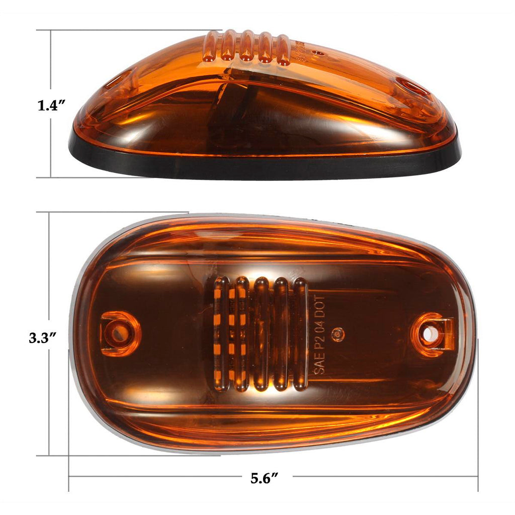 Partsam 5pcs 16LED Amber Cab Light Top Roof Running Clearance Cab Marker Lights 264146AM Assembly Compatible with Dodge Ram 1500 2500 3500 4500 5500 2003 - 2018 Pickup Trucks