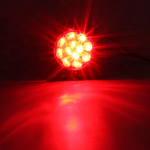 Image of Partsam LED Truck Trailer Tail Lights with Steel Brackets - Waterproof DC12 Red 12-LED Round Tail Light Bar for Stop/Turn/Brake Running Lamps Fits any Camper/RV/Camper/UTV/Boat Trailers(2 PCS)