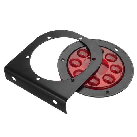 Image of Partsam LED Truck Trailer Tail Lights with Steel Brackets - Waterproof DC12 Red 12-LED Round Tail Light Bar for Stop/Turn/Brake Running Lamps Fits any Camper/RV/Camper/UTV/Boat Trailers(2 PCS)