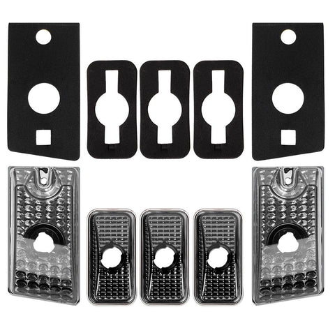 Image of Partsam Replacement for Hummer H2 Cab Roof Lights Smoked Housing 2003-2009 and Hummer H2 SUT Cab Roof Top Clearance Marker Light Lamps 2005-2009 Front Rear 264160BK w/T10 Halogen Bulbs(10Red+10Amber)