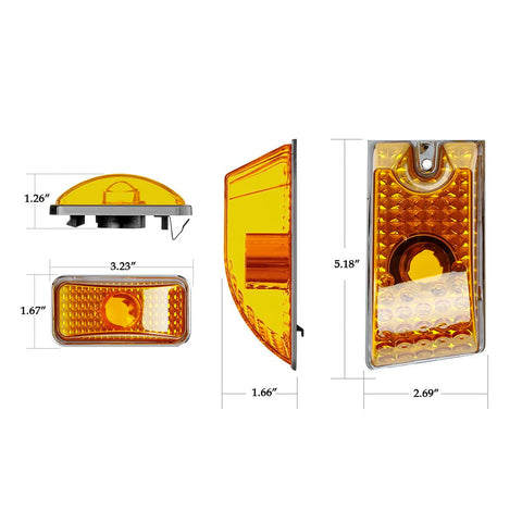Image of Partsam 5pcs Cab Marker Roof Running Top Lights 264160AM Front Amber Lens Crystal Chrome Waterproof + T10 194 168 W5W 2825 Yellow Halogen Bulbs Compatible with Hummer H2 SUV SUT 2003 - 2009