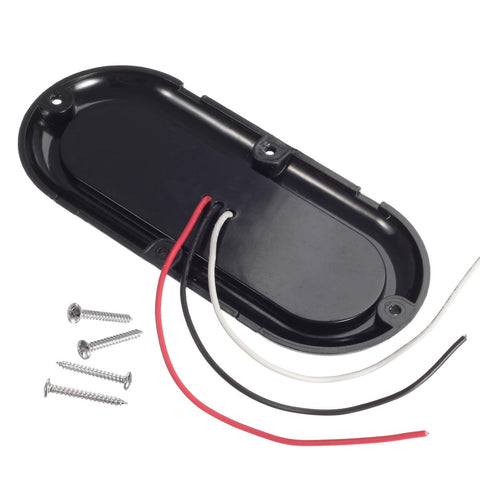 Image of Partsam 2 Pcs 6-1/2inch Clear Oval Sealed 21 DIODE LED BACK-UP REVERSE FOG WHITE Light Kit with Light, Flange Mount for Truck,Trailer (Turn, Stop, and Tail Light), White Reflector