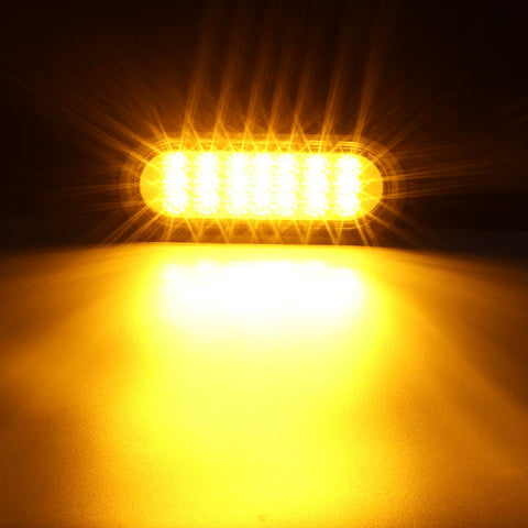 Image of Partsam 2Pcs 6-1/2inch Oval Amber Led Trailer Lights 21 LED Flange Mount w Reflectors Turn Signal Park Side Marker LED Light for Truck Trailer Trail Bus 12V LED Trailer Parking Light w Chrome Bezels