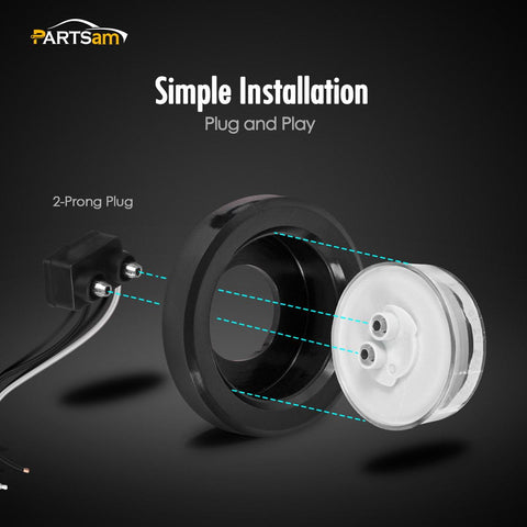 Image of Partsam 10Pcs 2.5" Round Amber Led Clearance and Side Marker Lights Kit Clear Lens 13 Diodes w Grommets and Wire Pigtails Truck Trailer RV Flush Mount Waterproof 12V Sealed, 2.5" Round Led Lights