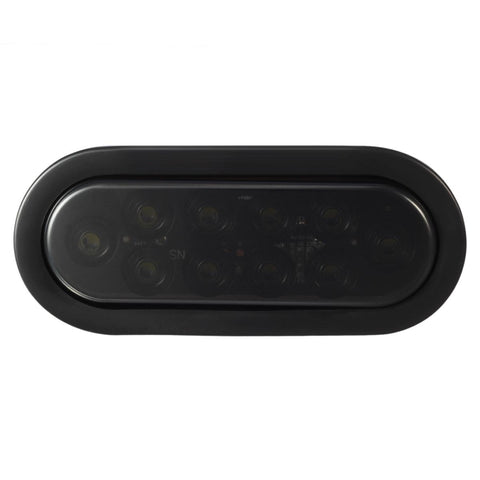 Image of Partsam 2Pcs 6 Inch Oval Red Led Trailer Tail Lights 10 Diodes Smoke Lens Stop Brake Turn Lights Grommet and Pigtails Submersible 12V Sealed for RV Trucks, 6 Oval led Tail Lights Smoked