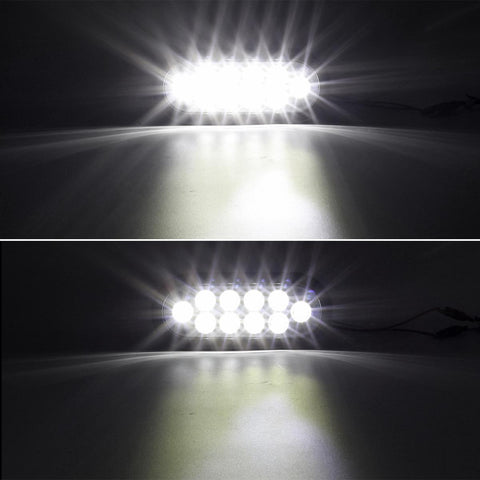 Image of Partsam 2Pcs 6 Inch Oval White Led Trailer Lights 10 Diodes Smoke Lens Grommet and Pigtails Submersible 12V Sealed for RV Trucks, 6 Oval led Reverse Lights, 6 Oval led Back up Lights