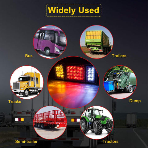 Image of Partsam 2Pcs LED Truck Trailer Tail Lights Bar Kit 40 LED Waterproof Tail Turn Signal Brake Light Running Reverse Light with Iron Net Protection 5 Wires 10V-30V for Truck Boat Trailer UTV RV Camper