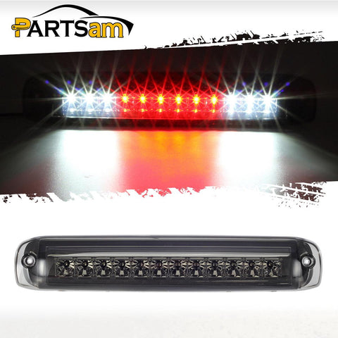Image of Partsam High Mount Stop Light 3rd Third Brake Light for 1999-2006 Silverado Sierra 1500 2500 HD 3500 Chrome Housing Smoke Lens Center Mount Rear Top Cab Roof Cargo Lights Lamps (1 Plug)