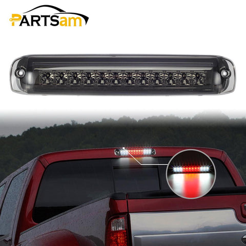 Image of Partsam High Mount Stop Light 3rd Third Brake Light for 1999-2006 Silverado Sierra 1500 2500 HD 3500 Chrome Housing Smoke Lens Center Mount Rear Top Cab Roof Cargo Lights Lamps (1 Plug)