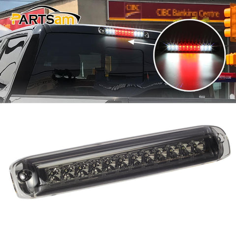 Image of Partsam High Mount Stop Light 3rd Third Brake Light for 1999-2006 Silverado Sierra 1500 2500 HD 3500 Chrome Housing Smoke Lens Center Mount Rear Top Cab Roof Cargo Lights Lamps (1 Plug)