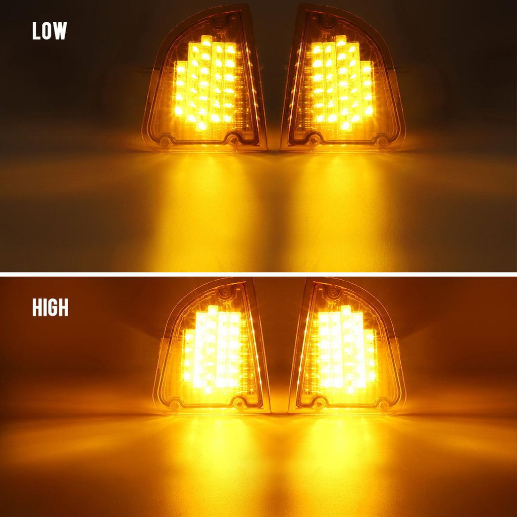 Partsam 29 Amber LED Front P/T/C Light Assembly Replacement for Kenworth T600 T660 K300 T300 T330 Front LED Turn Signal Lights and Parking Lights Lamps, LH & RH, 1157 Plug