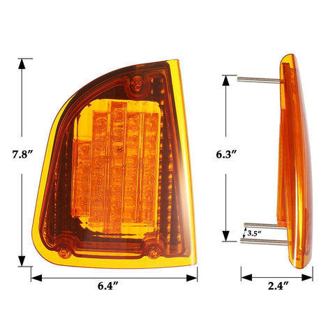 Image of Partsam 29 Amber LED Front P/T/C Light Assembly Replacement for Kenworth T600 T660 K300 T300 T330 Front LED Turn Signal Lights and Parking Lights Lamps, LH & RH, 1157 Plug