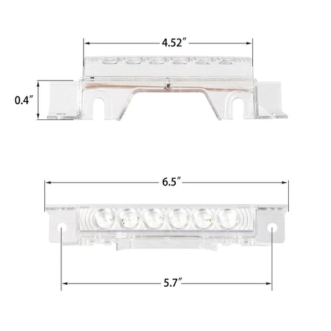 Image of Partsam 5PCS Clear Lens 6LED Amber Cab Light Truck Trailer Top Cab Marker Roof Running Light Waterproof Reflective Lights Assembly Compatible with 2004 VN/2003-2020 VNL Trucks