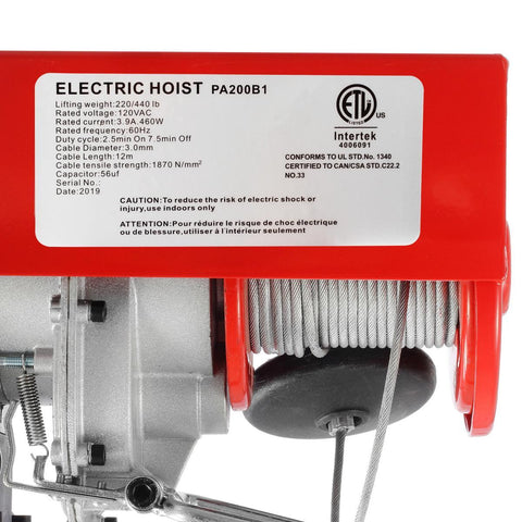 Image of small electric hoist