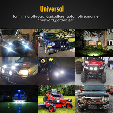 Image of Partsam 2 Pack 7" Round LED Offroad Pod Lights Bar 51W 5100LM with Mounting Bracket Red Spot Bumper Driving Lamp Headlight Fog Light for Offroader Truck ATV SUV Jeep Car Construction Camping Hunters