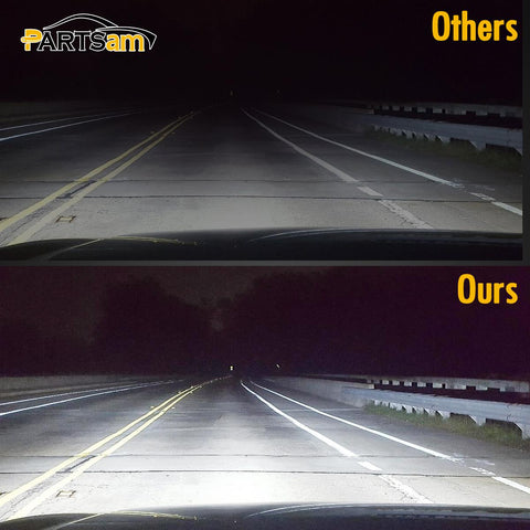 Image of Partsam 2 Pack 7" Round LED Offroad Pod Lights Bar 51W 5100LM with Mounting Bracket Red Spot Bumper Driving Lamp Headlight Fog Light for Offroader Truck ATV SUV Jeep Car Construction Camping Hunters